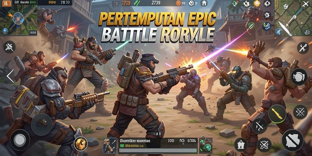 Screenshot dari gameplay mendebarkan di 2739 Battle Royale.
