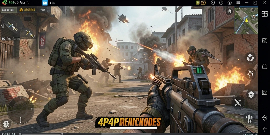 Gameplay mendebarkan dalam 4P4P saat berjuang melawan musuh.