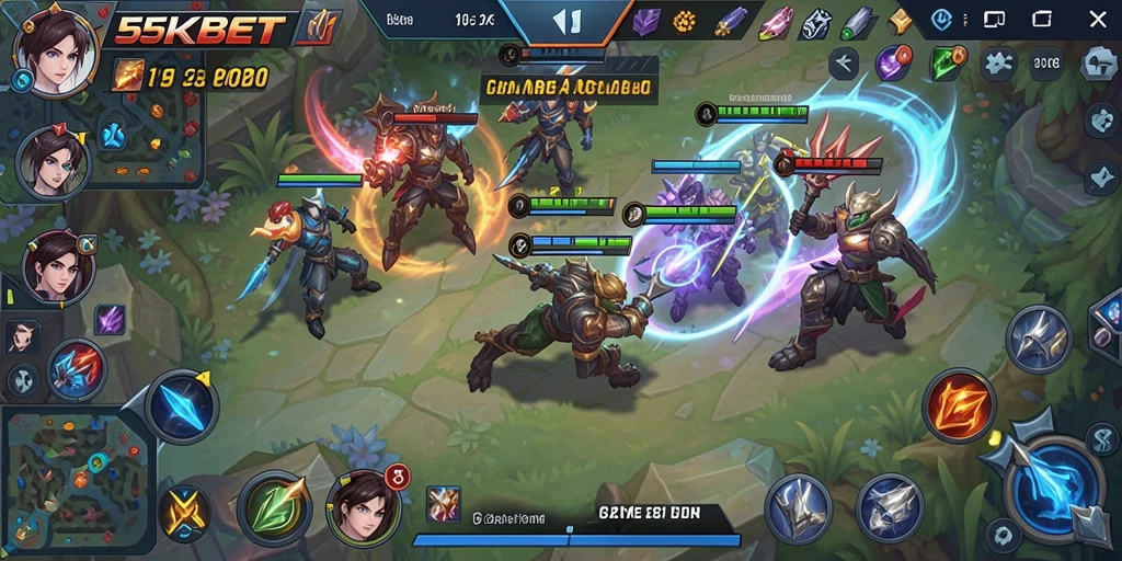 Tampilan gameplay seru dan strategi menarik di 55KBET.