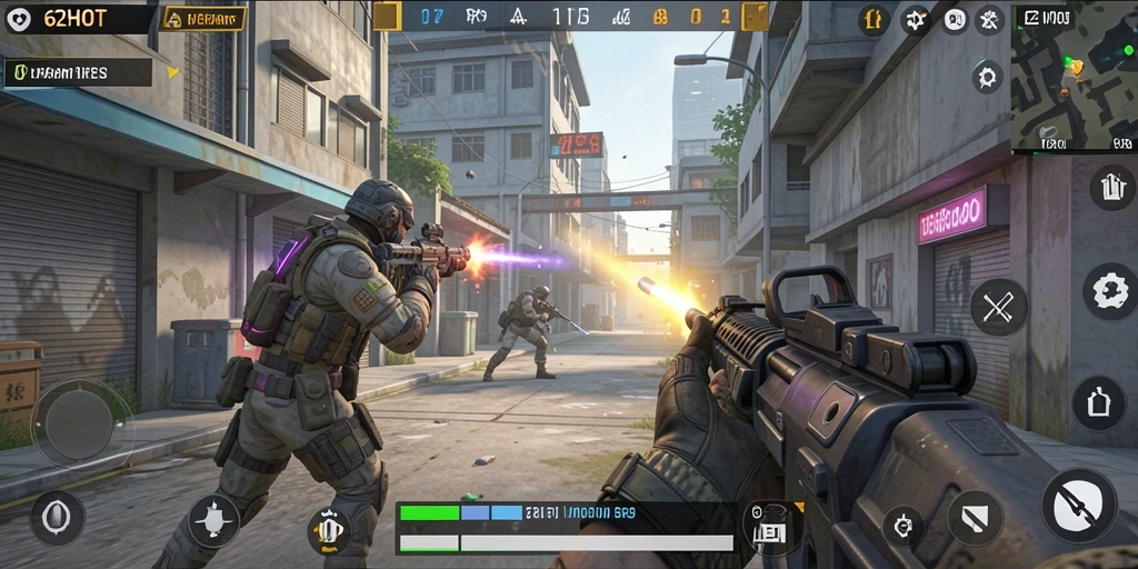 Screenshot menarik dari gameplay 62HOT dalam aksi TPS.
