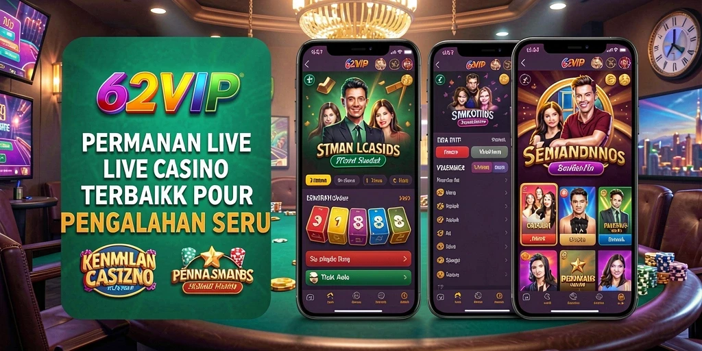 Tampilan utama gameplay 62VIP untuk pengalaman Live Casino nyata.