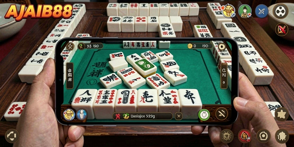 Screenshot AJAIB88 menampilkan gameplay Mahjong yang menarik dan seru.