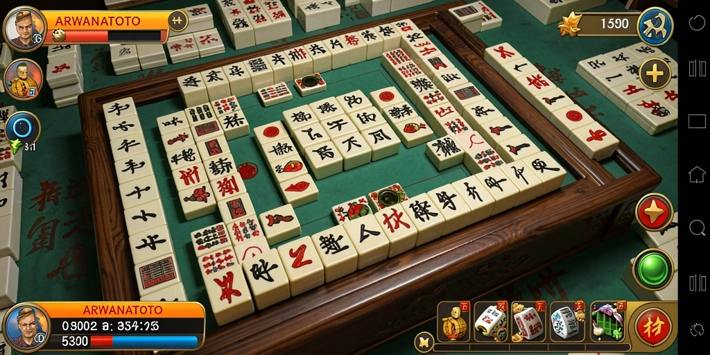 Tampilan gameplay ARWANATOTO yang menarik saat bermain Mahjong.