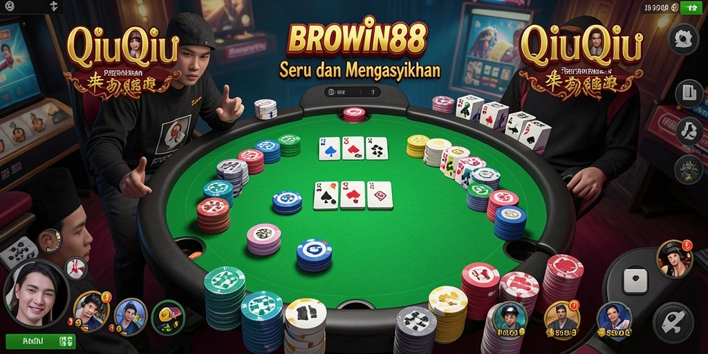 Tampilan gameplay seru di BROWIN88, permainan QiuQiu yang menantang.