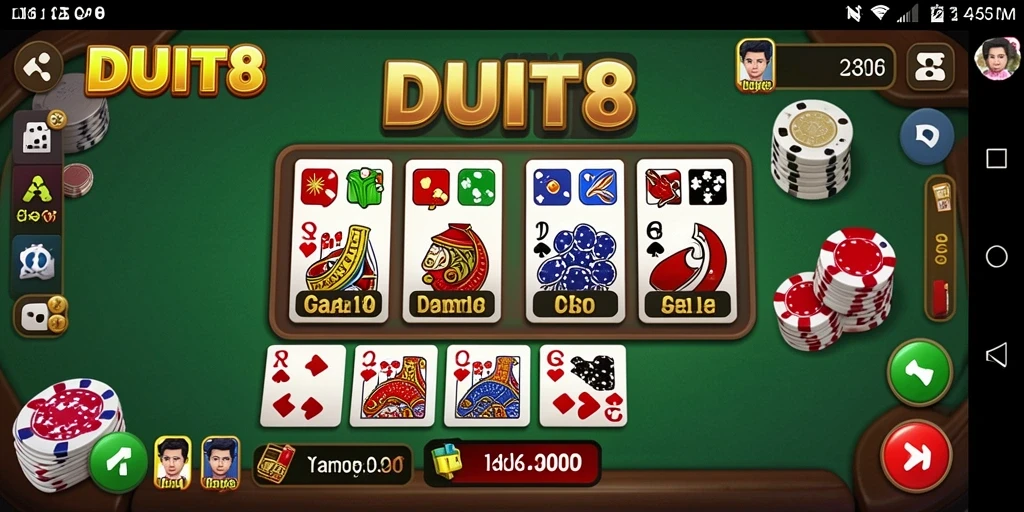Screenshot utama menunjukkan gameplay seru dari DUIT8.