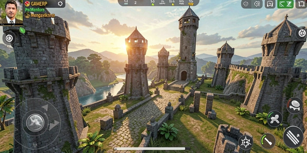 Tampilan menarik dari gameplay Tower Defense di GAMERP.