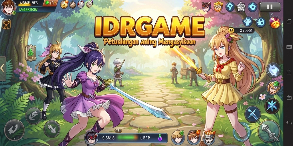 Screenshot gameplay IDRGAME menampilkan aksi seru anime yang menyenangkan.