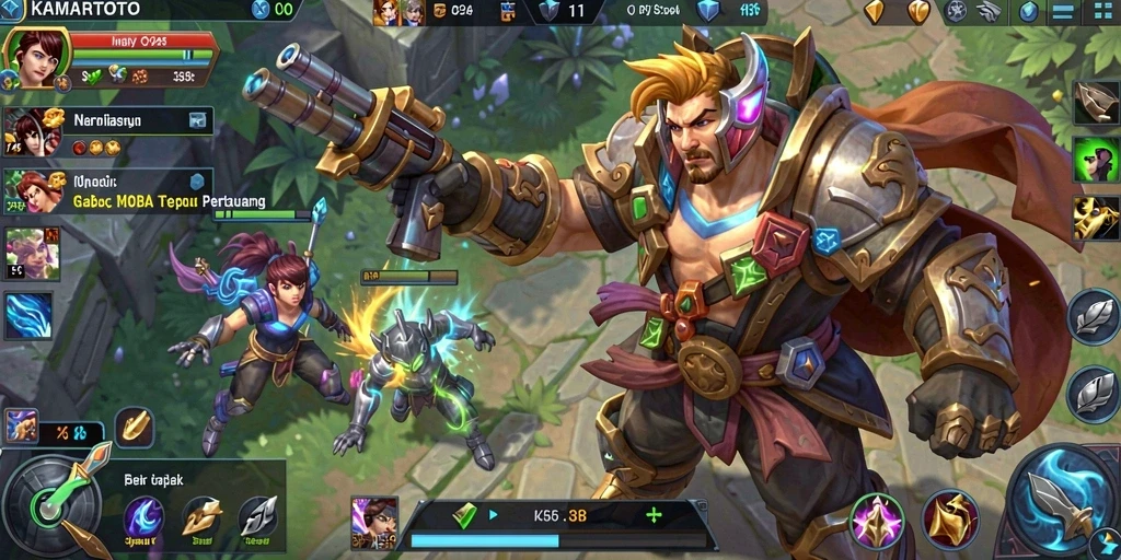 Tampilan gameplay mendebarkan di KAMARTOTO dengan pertarungan intens.