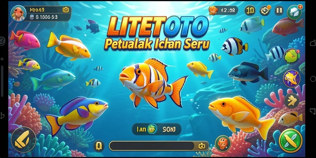 Screenshot gameplay LITETOTO yang menampilkan serunya menembak ikan.