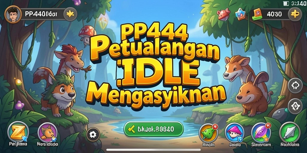 Tampilan gameplay PP444 yang menampilkan karakter dan fitur Idle.