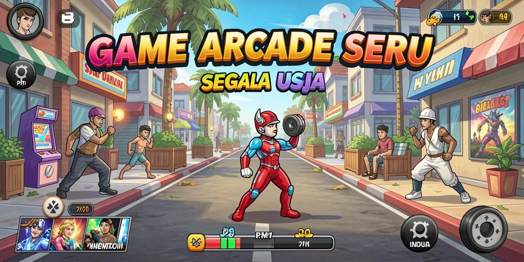 Tangkapan layar utama gameplay PP7 yang penuh aksi Arcade.