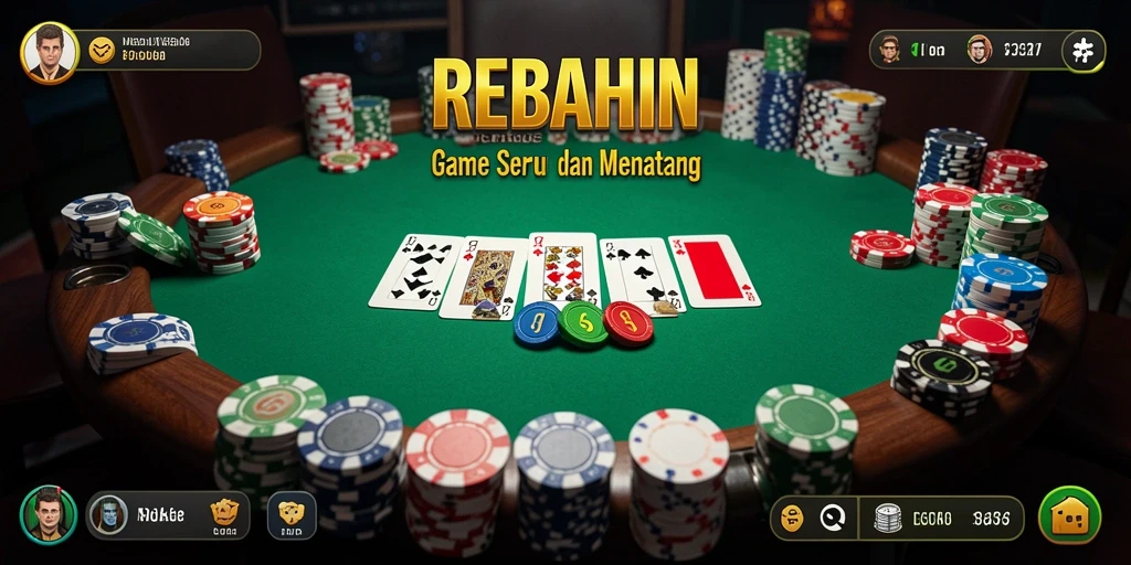 Gameplay seru dalam aplikasi Poker REBAHIN.
