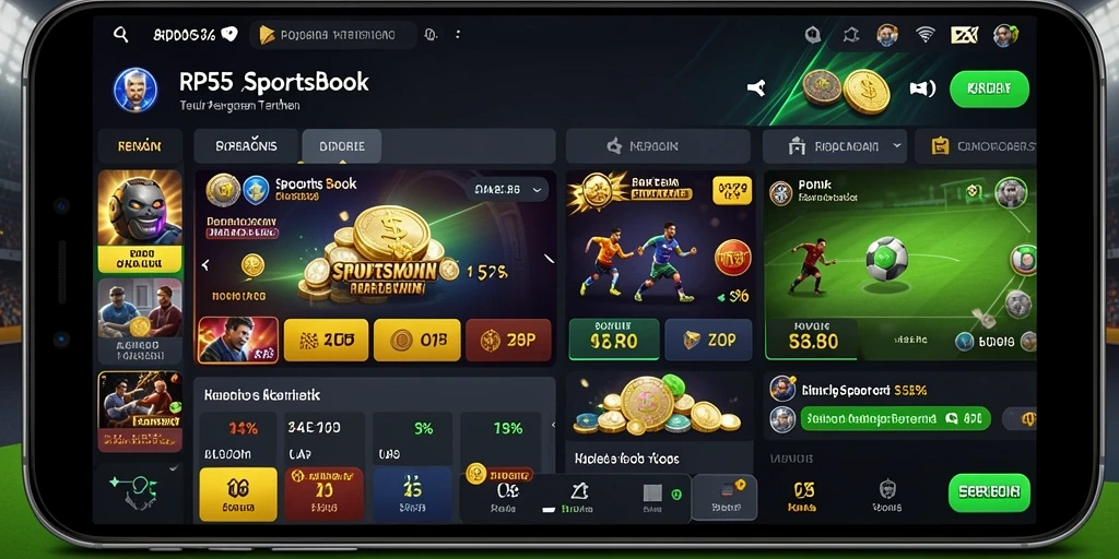 Tampilan gameplay yang menarik dari aplikasi Sportsbook RP55.