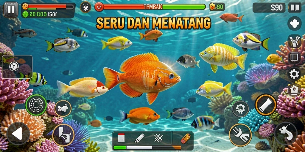 Tampilan permainan S80 yang seru dalam menembak ikan.