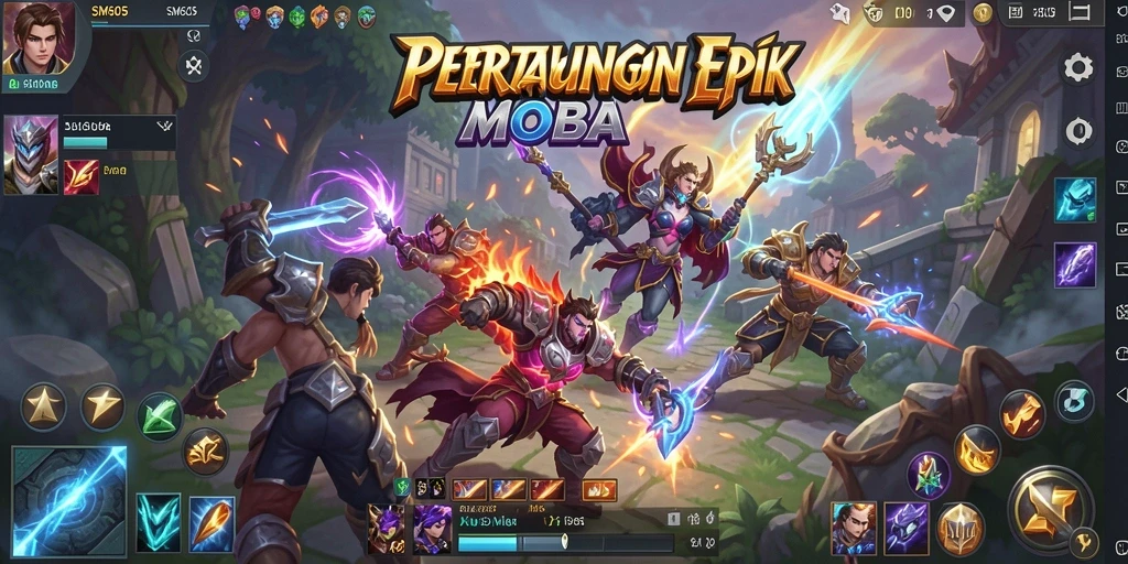Tampilan gameplay intens dalam SM605 dengan pertarungan tim yang menegangkan.