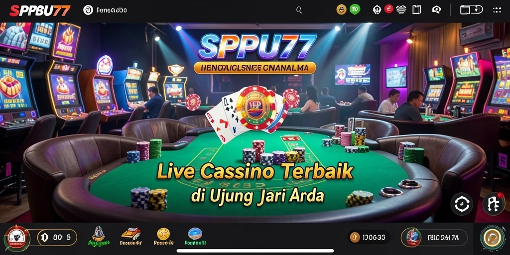 Tampilan gameplay SPBU77 yang menampilkan dealer langsung dan permainan yang seru.