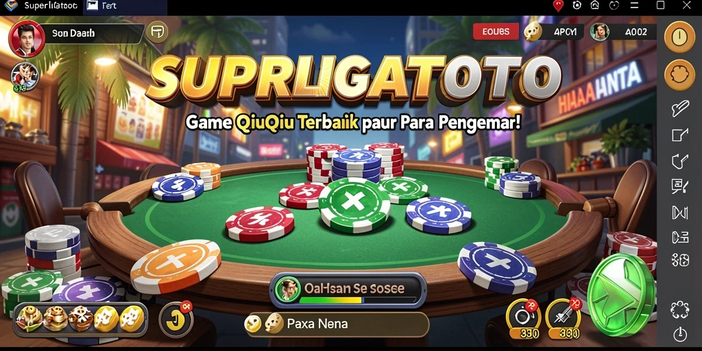 Tampilan gameplay SUPERLIGATOTO yang menampilkan sesi QiuQiu.