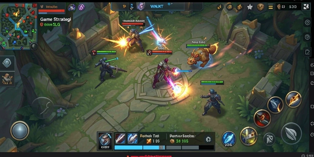 Tampilan gameplay WINJKT dengan pertempuran strategis yang menarik